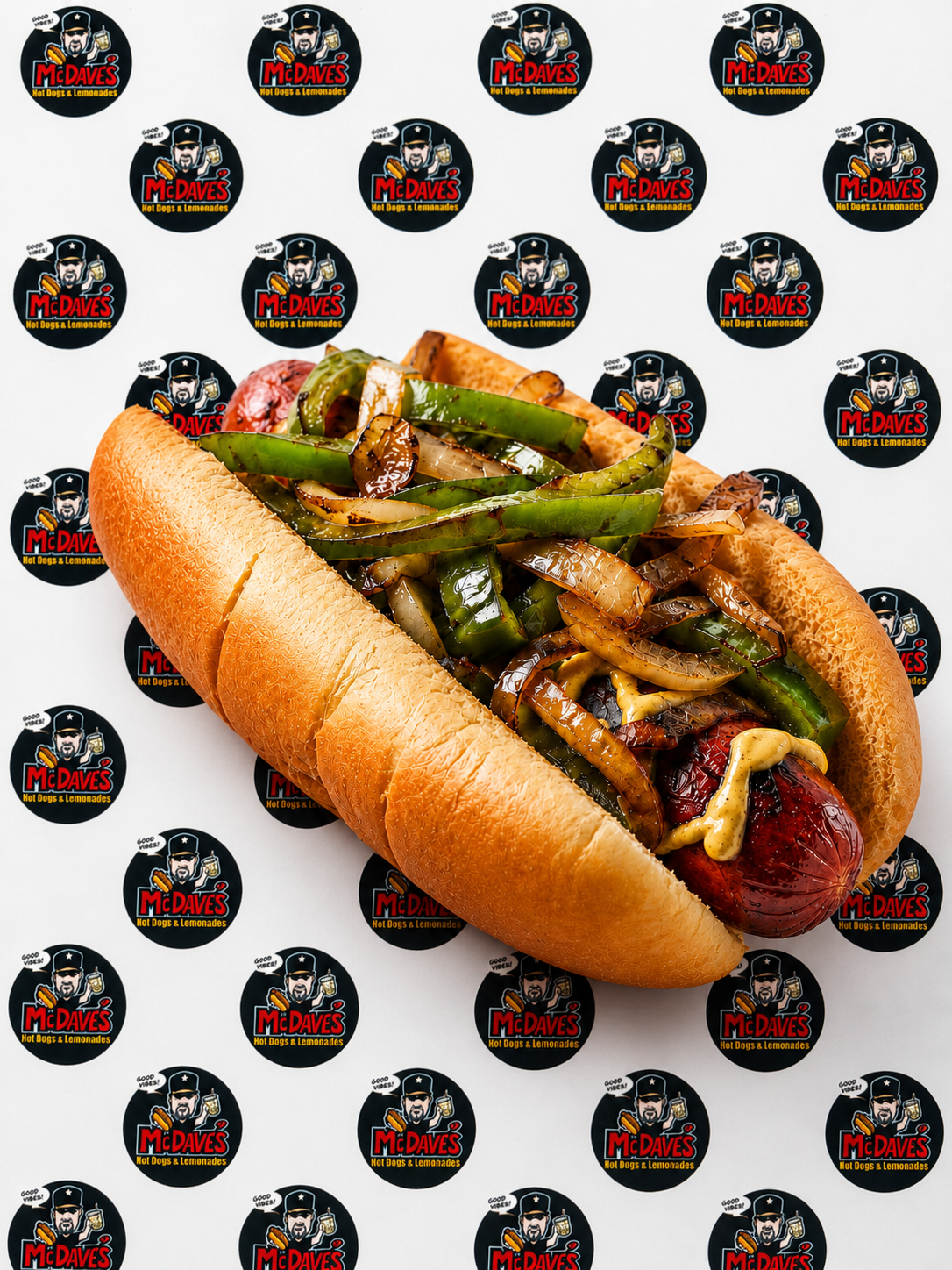 Smoked sausage with green peppers and onions